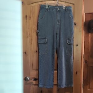 Women's Blue Cargo Jeans